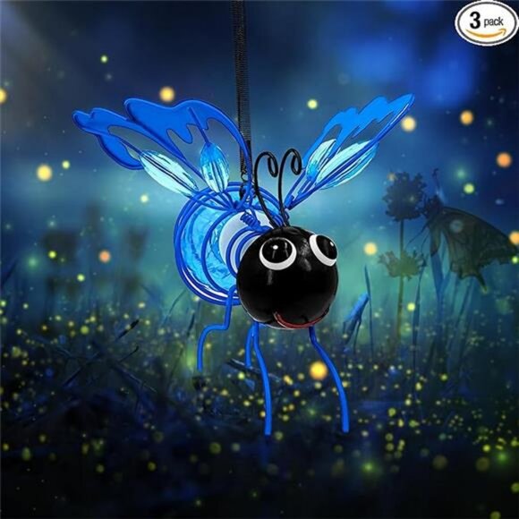 Solar Garden Lantern Outdoor Decorative Waterproof LED Bug Lights Tabletop - Picture 7 of 7